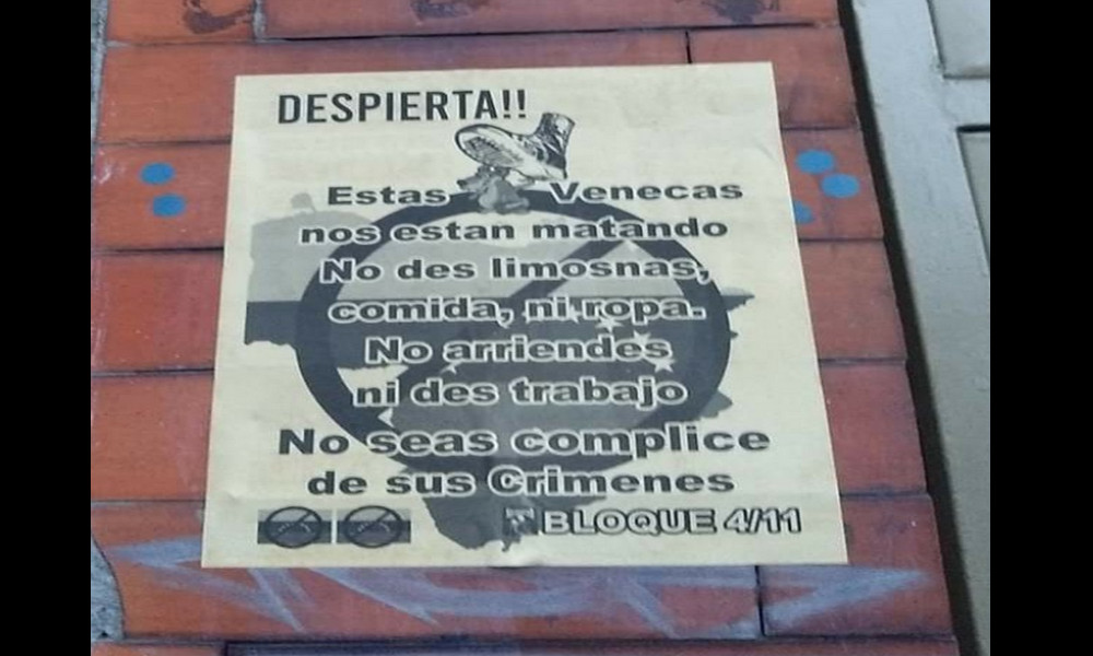 "Estas ratas 'venecas'", Preocupación por cartel en contra de venezolanos que circula en un sector de Bogotá