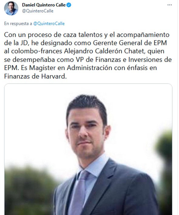 Alejandro Calderón Chatet, nuevo Gerente de EPM 4 gerente epm