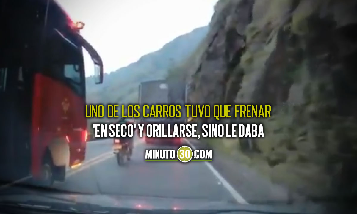 Video: ¡Qué atarbán! Busero se puso a adelantar en Matasano, y casi causa un accidente 1 busero