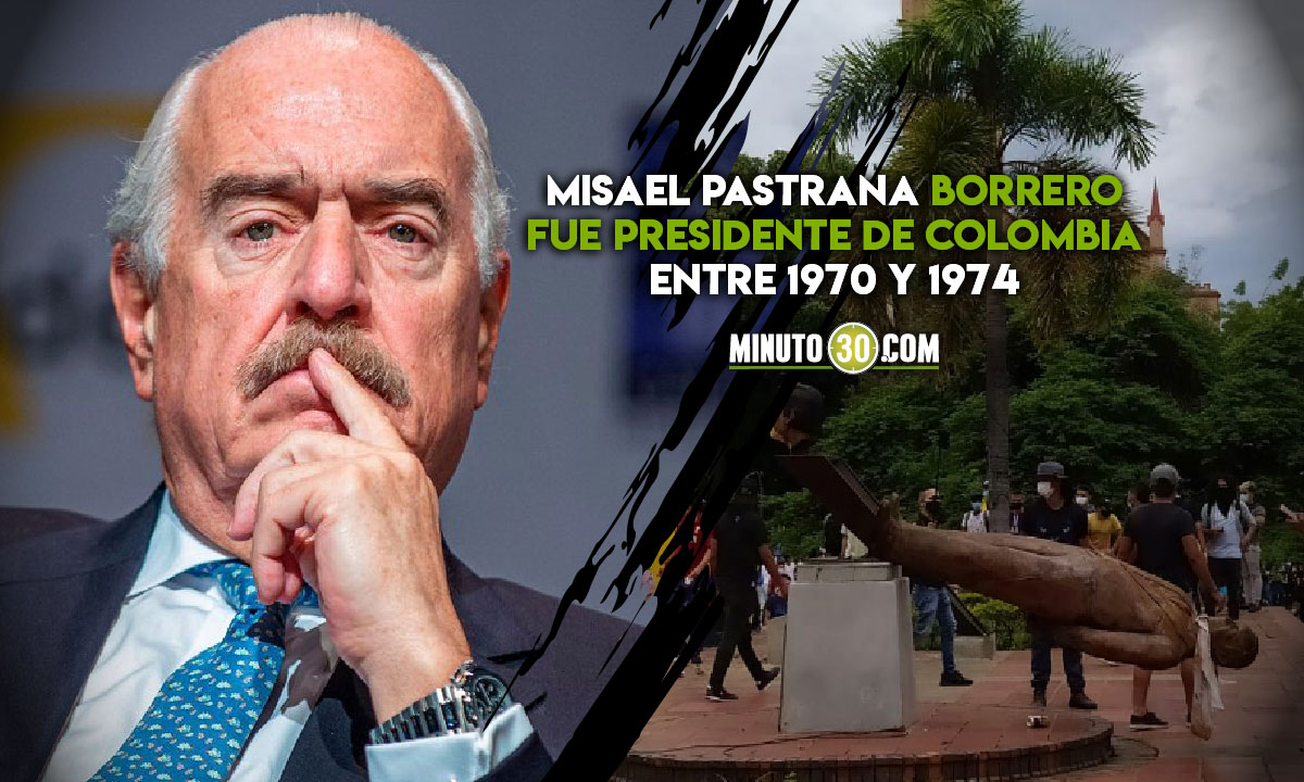 EN FOTOS Y VIDEO: ¡Se la bajaron! Derribaron a golpes la estatua de Misael Pastrana, papá de Andrés Pastrana 1 Misael Pastrana
