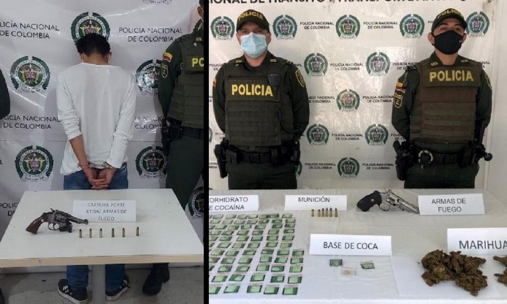 Capturaron a uno en Cocorná con arma de fuego y en La Pintada incautaron droga y una pistola