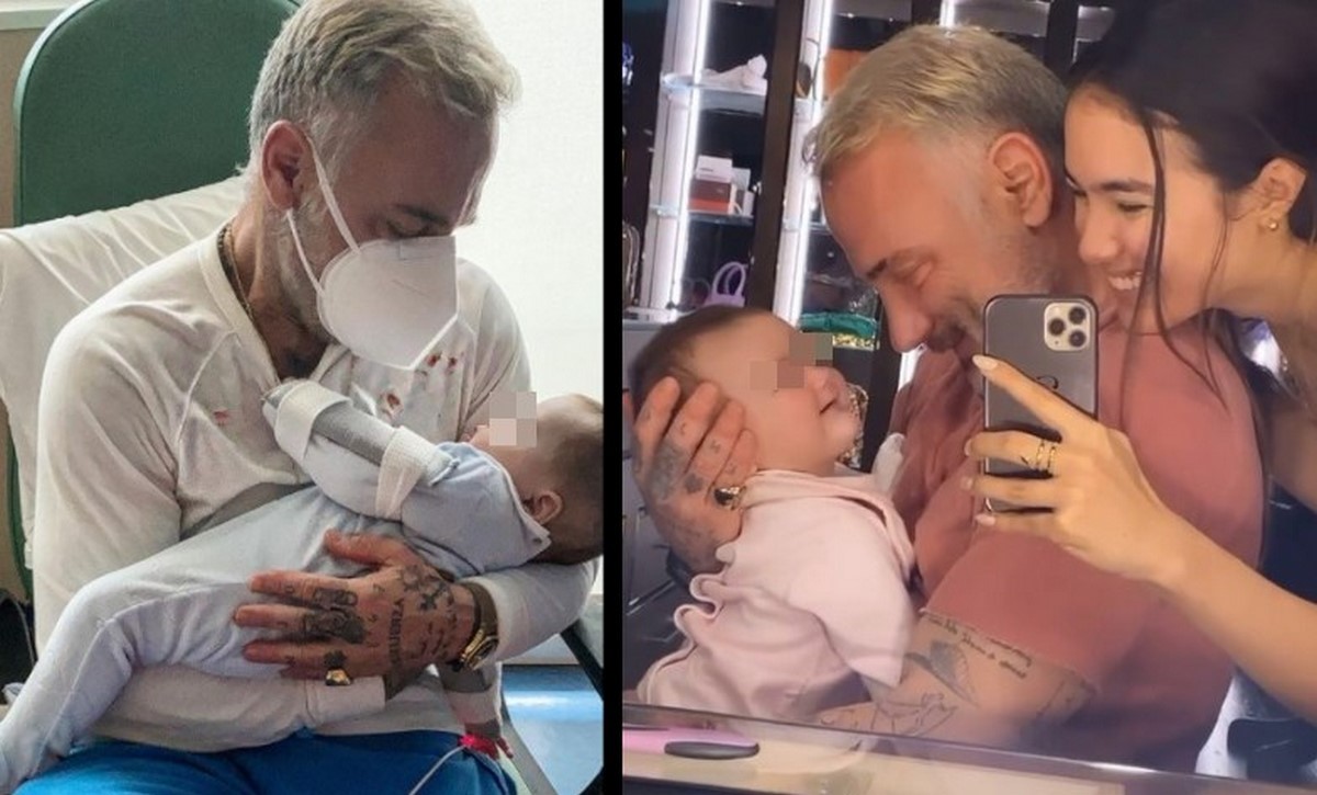 VIDEOS. Así está la hija de Sharon Fonseca y Gianluca Vacchi tras ser operada de paladar hendido 1 hija gianluca sharon