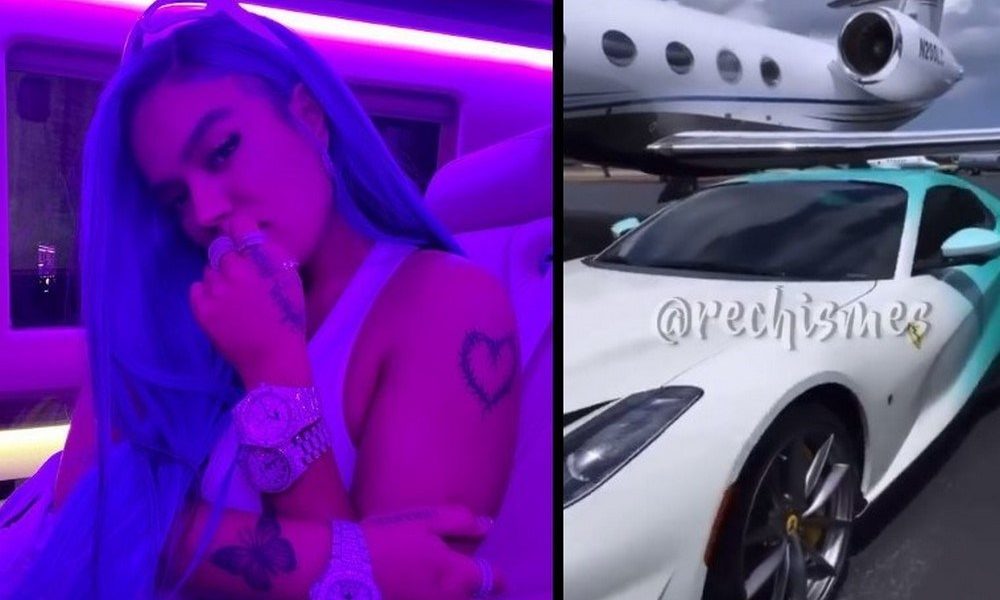 VIDEO. Desde su avión privado, Karol G presume su Ferrari personalizado