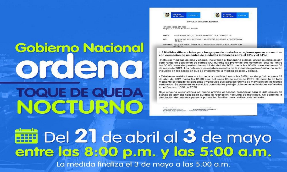 Manizales implementará toque de queda nocturno a partir del 21 de abril 1 Manizales-toque de queda