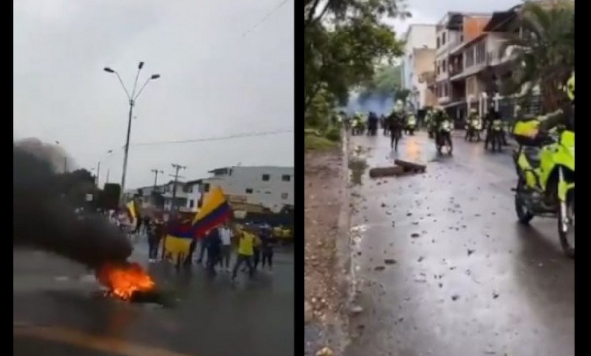 VIDEOS. Prendido, así avanza el tercer día de paro nacional en Cali 1 paro nacional cali