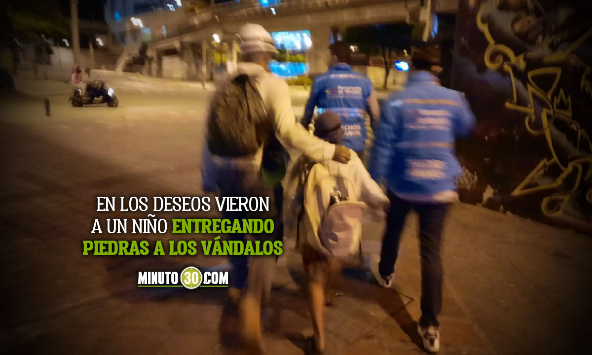 Video: En Medellín rechazan que usen a niños como 'escudos humanos' en actos de vandalismo 1 Medellín niños