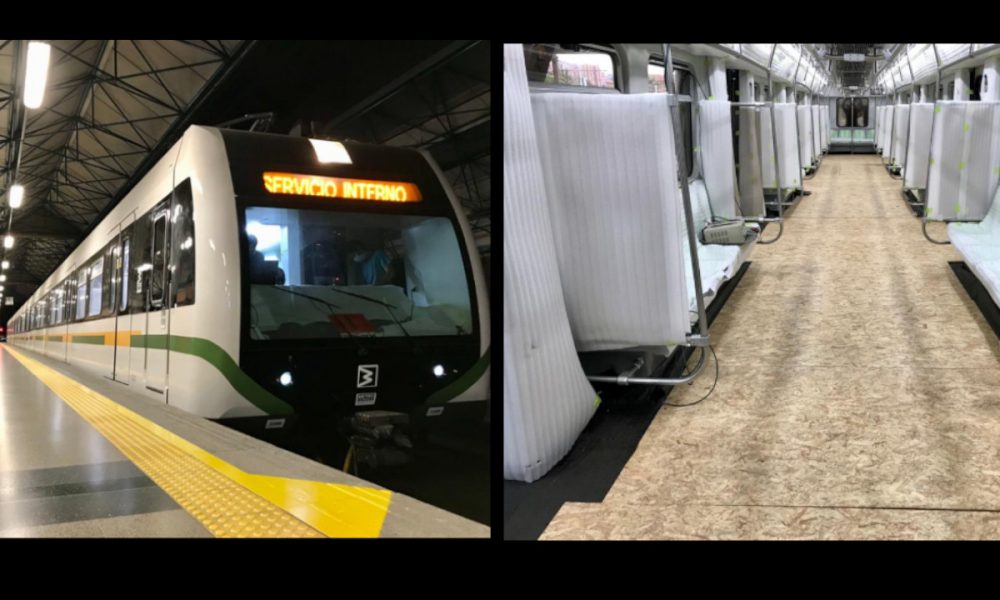 Recorre la linea comercial del Metro de Medellín un modernizado tren
