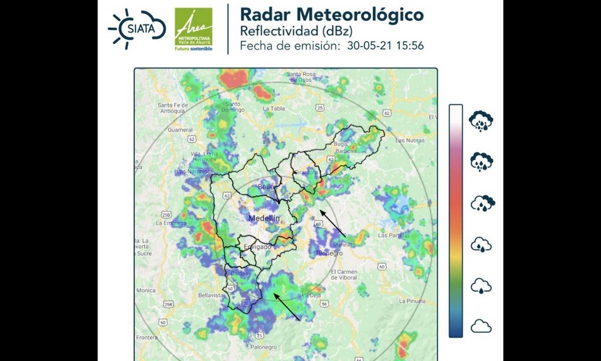 ¡Saque la sombrilla! El Siata registra nubes tormentosas y fuertes lluvias en el Valle de Aburrá 1 ¡Saque la sombrilla! El Siata registra nubes tormentosas y fuerte lluvias en el Valle de Aburrá