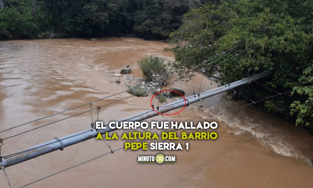 Cuerpo en el río Medellín, por Barbosa