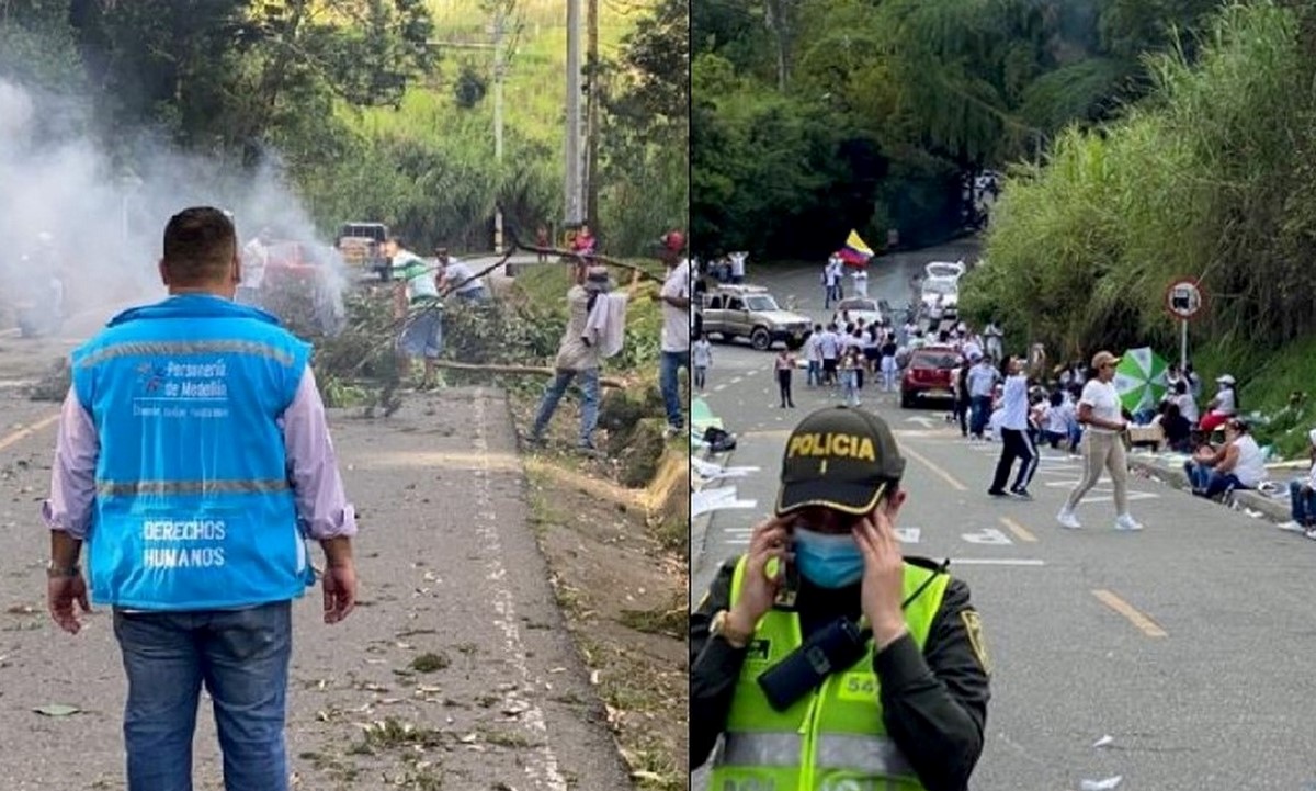 Fotos: Manifestantes desbloquearon la vía hacia San Cristóbal, tras diálogos con Personería 1 Manifestantes desbloquearon la vía hacia San Cristóbal