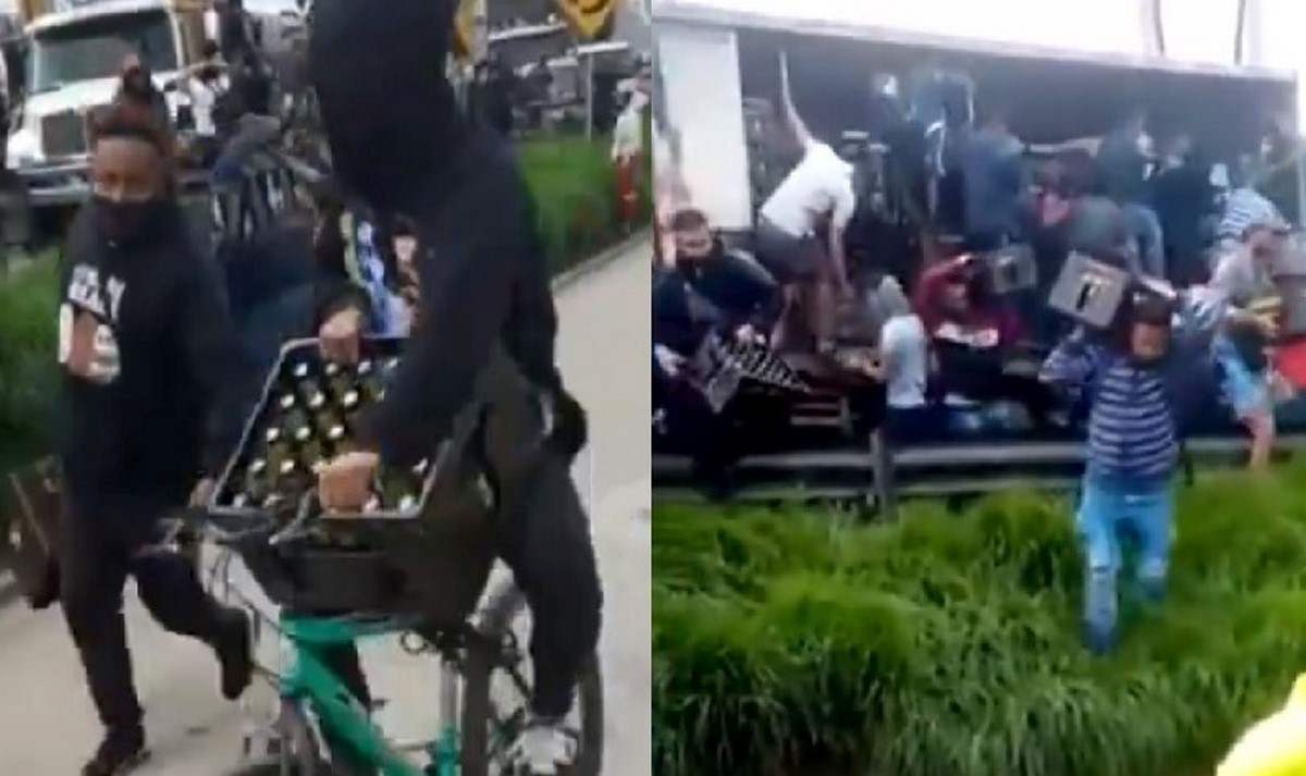 VIDEO: Denuncian que saquearon camión con cervezas durante bloqueos en Facatativá 1 Denuncian que saquearon camión con cervezas en Facatativá