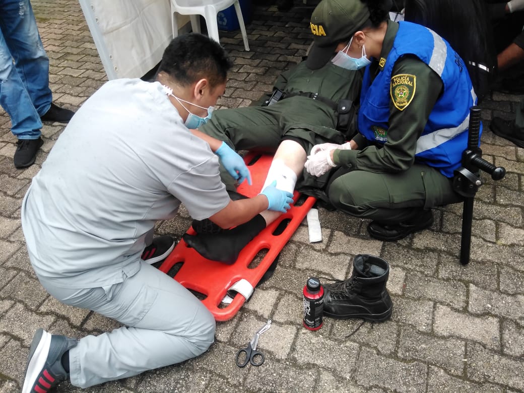 43 uniformados de la Policía Metropolitana del Valle de Aburrá han resultado lesionados durante manifestaciones 5 uniformados-policía-lesionados