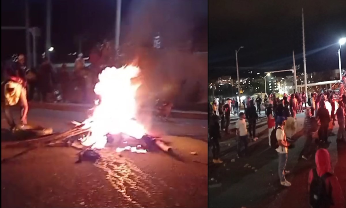 Manifestantes bloquean la variante de Caldas 1 variante de caldas