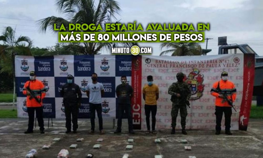 Cogieron a tres panameños con cocaína y marihuana en el Golfo de Urabá