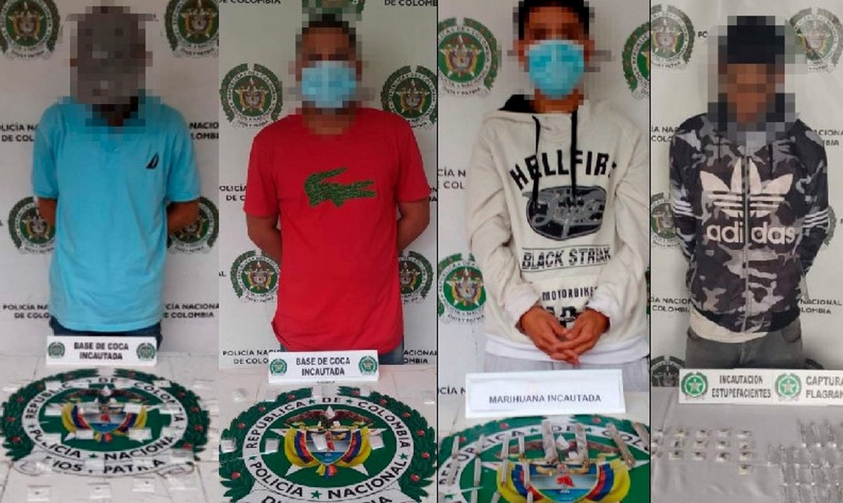 Cogieron a estos cuatro en Medellín con varias dosis de estupefacientes 1 Capturados en Medellín con varias dosis de estupefacientes