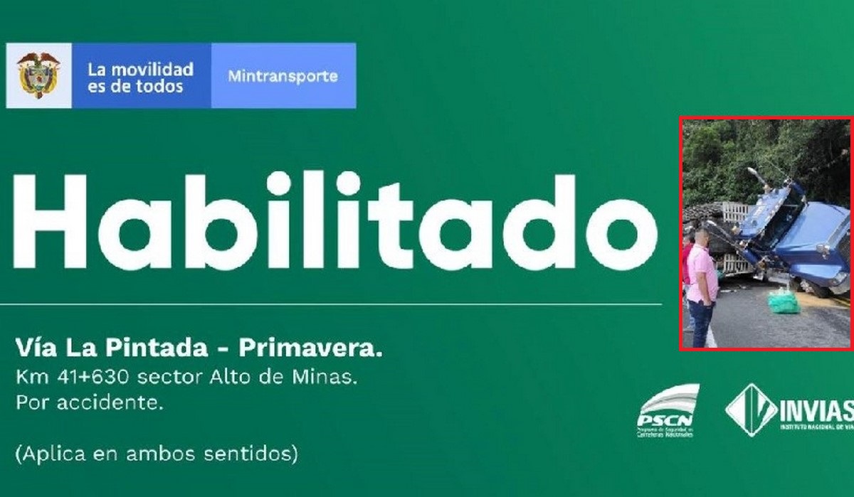 Ya habilitaron la vía La Pintada-Primavera tras accidente de camión en Alto de Minas 1 Habilitaron la vía La Pintada-Primavera, Alto de Minas