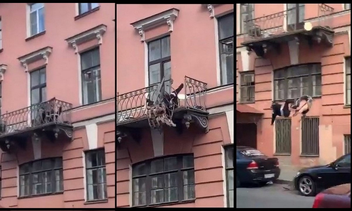 En medio de una pelea, la reja del balcón se zafó y terminaron en el piso 1 pelea balconpareja piso