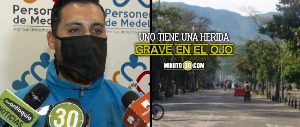 EN VIDEO: 10 ciudadanos heridos durante la marcha del 28 de julio en Medellín, informó la Personería 1 balance