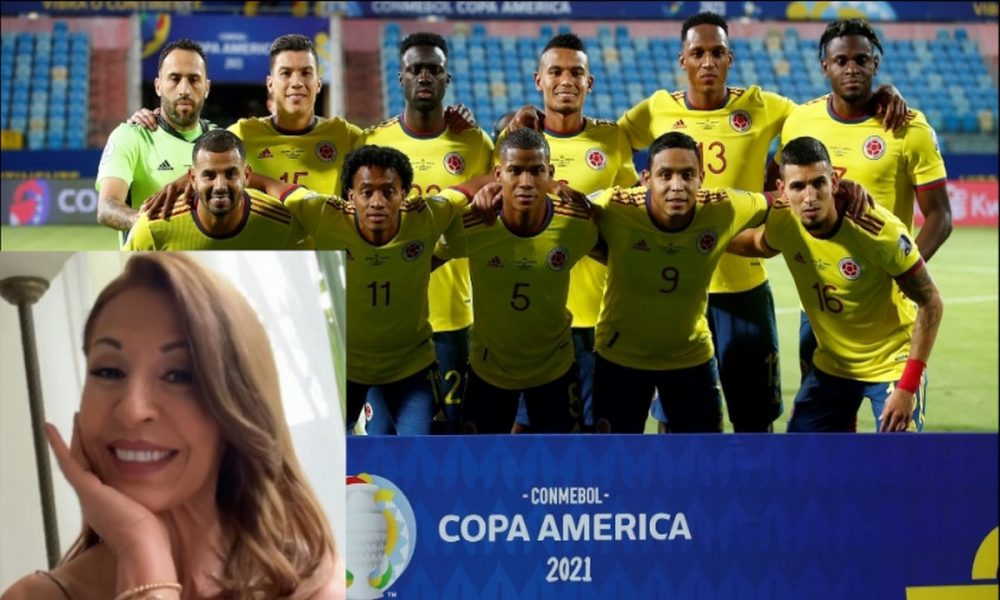 Envuelta en la bandera y mostrando de más, Amparo Grisales manifestó su apoyo a La Selección