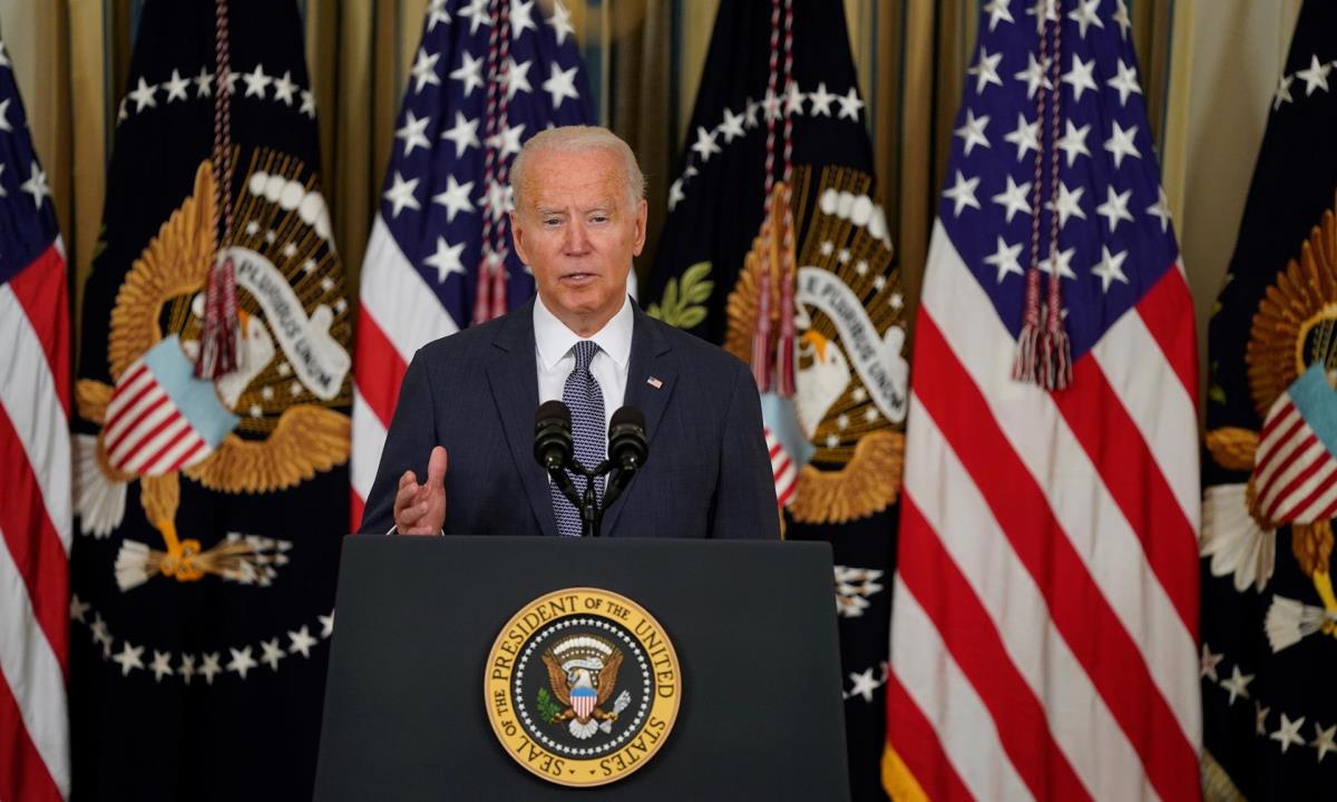 En la imagen un registro del presidente de Estados Unidos, Joe Biden. EFE/Alex Edelman/Pool Biden
