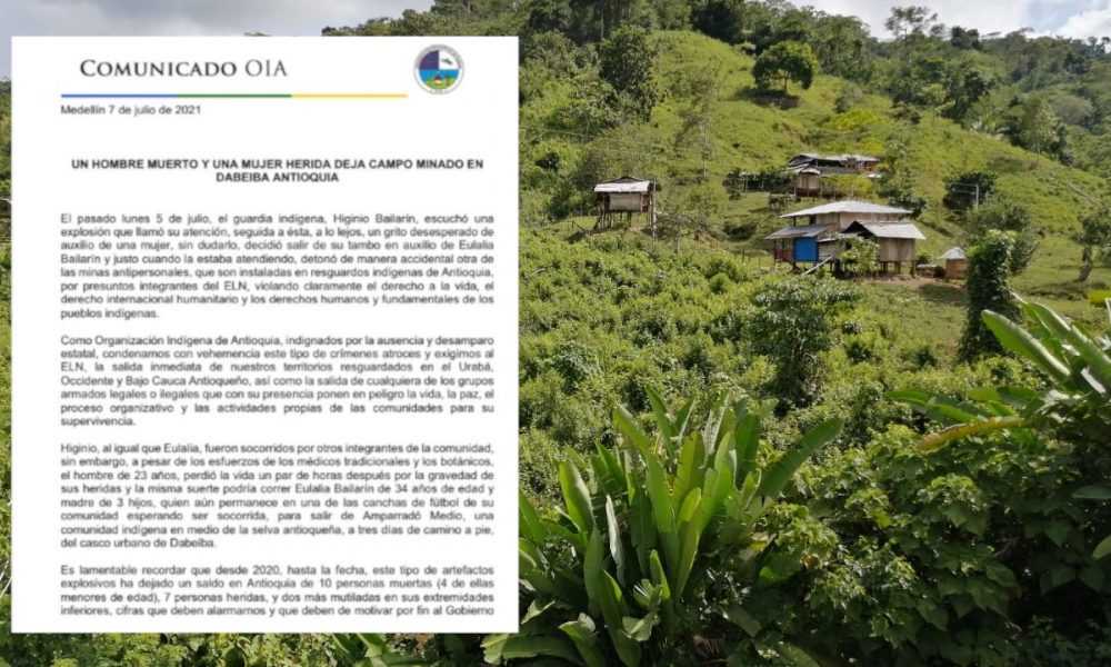 ¡Qué triste! Joven indígena perdió la vida al pisar una mina en Dabeiba