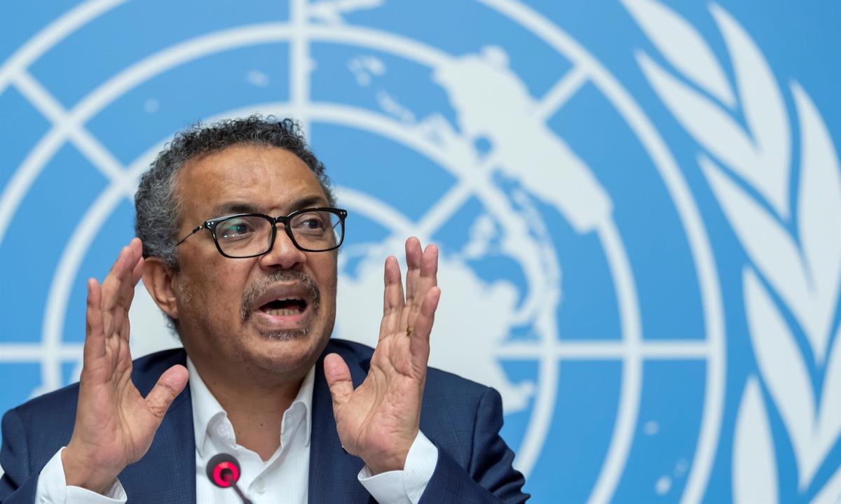 En la imagen, el director general de la Organización Mundial de la Salud (OMS), Tedros Adhanom Ghebreyesus. EFE/Martial Trezzini/Archivo Coronavirus