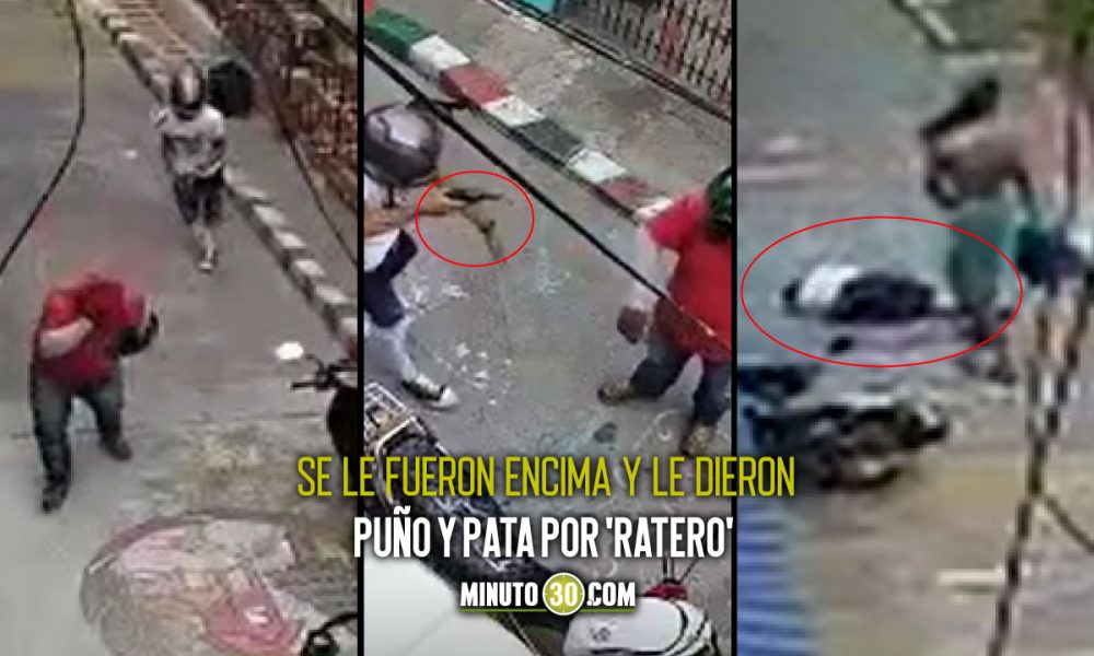 Tremenda 'pela' le dieron a ladrón armado en Palmira