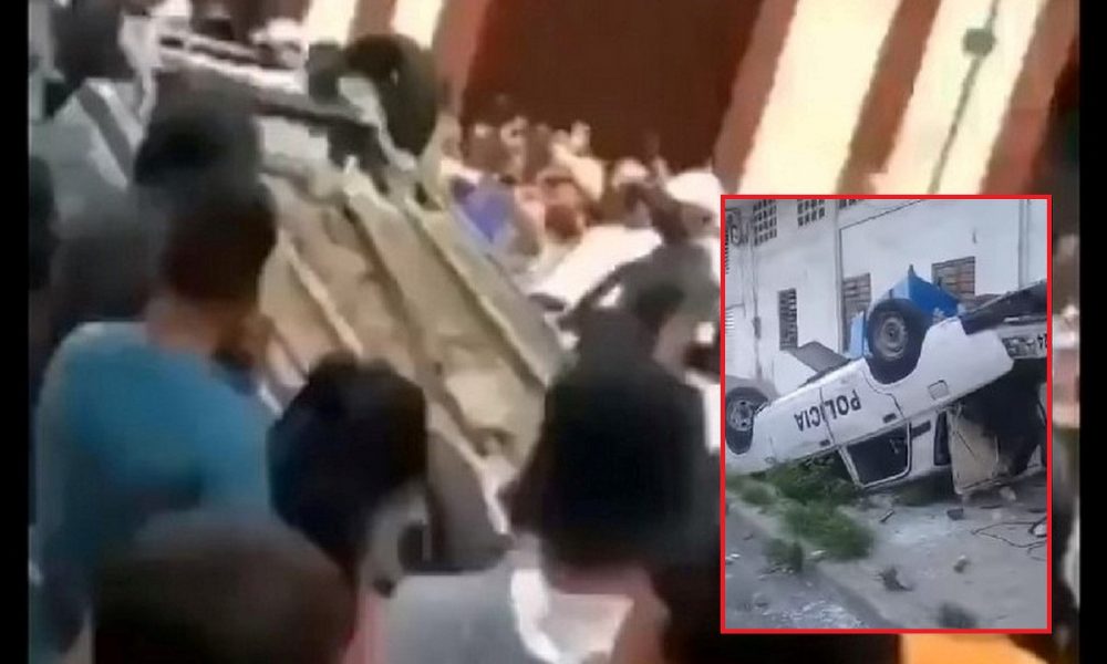 Manifestantes en Cuba volcaron carro del Partido Comunista