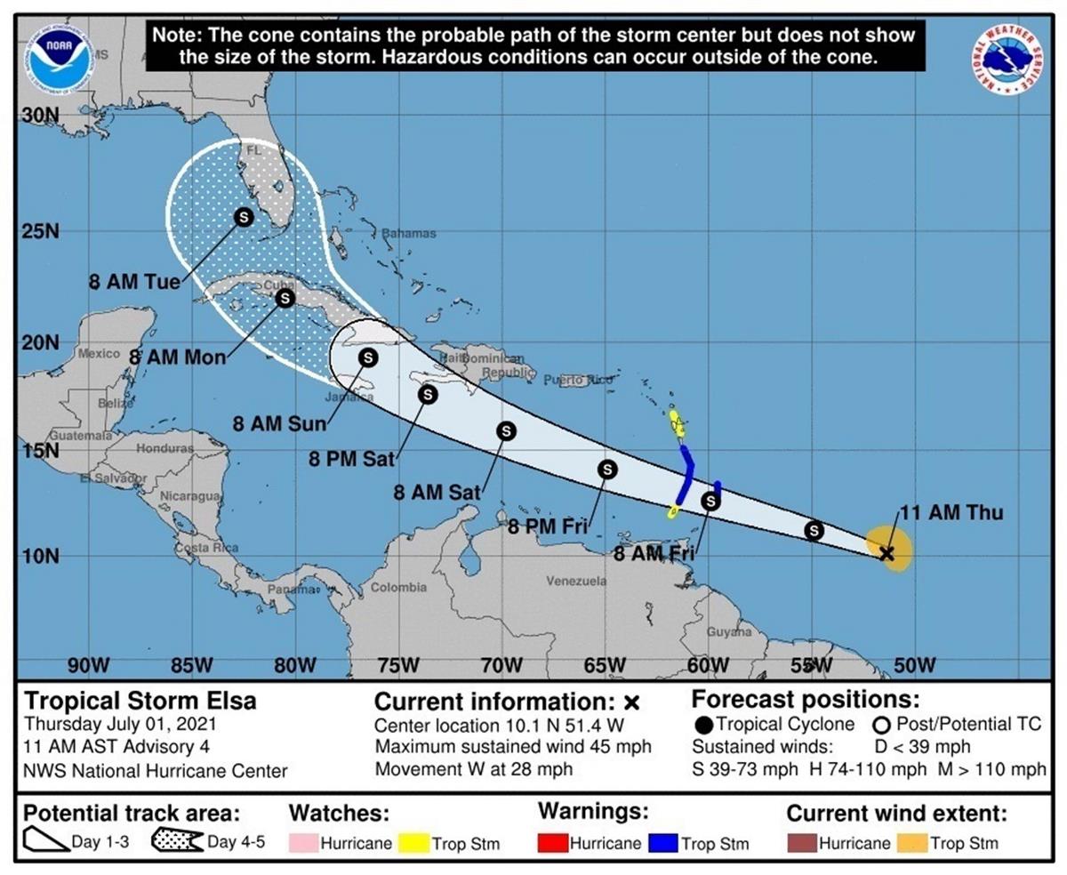 Elsa, quinta tormenta del año en el Atlántico, se fortalece en el Caribe 2 elsa huracan2
