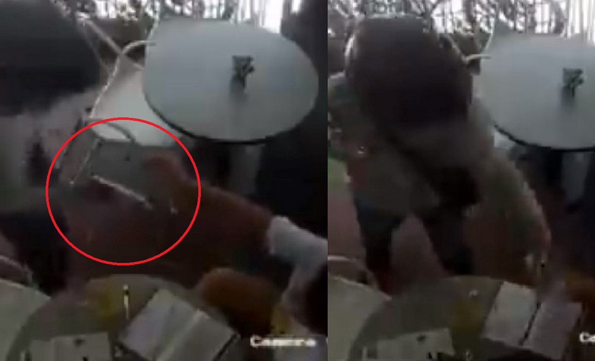 Video: Estaba tranquila en la mesa cuando un sujeto llegó, le apuntó y le robó 1 Sujeto le apuntó y robó a una mujer en Belén Los Alpes