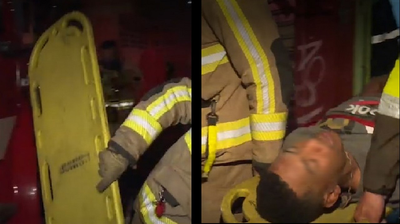 Se montó a robar en una bodega, se cayó y salió en camilla