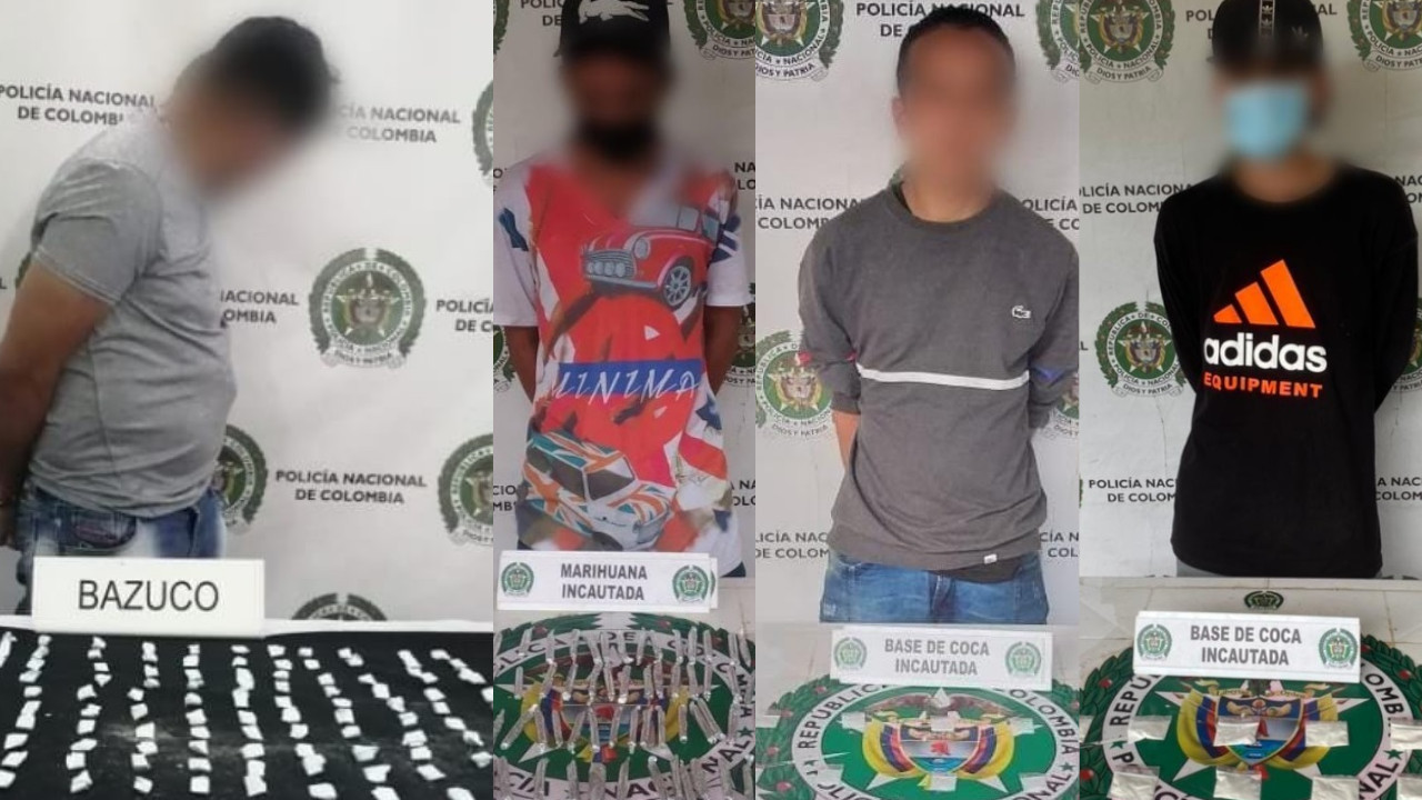 Cogieron a estos cuatro repartiendo 'la merca' por varios barrios de Medellín