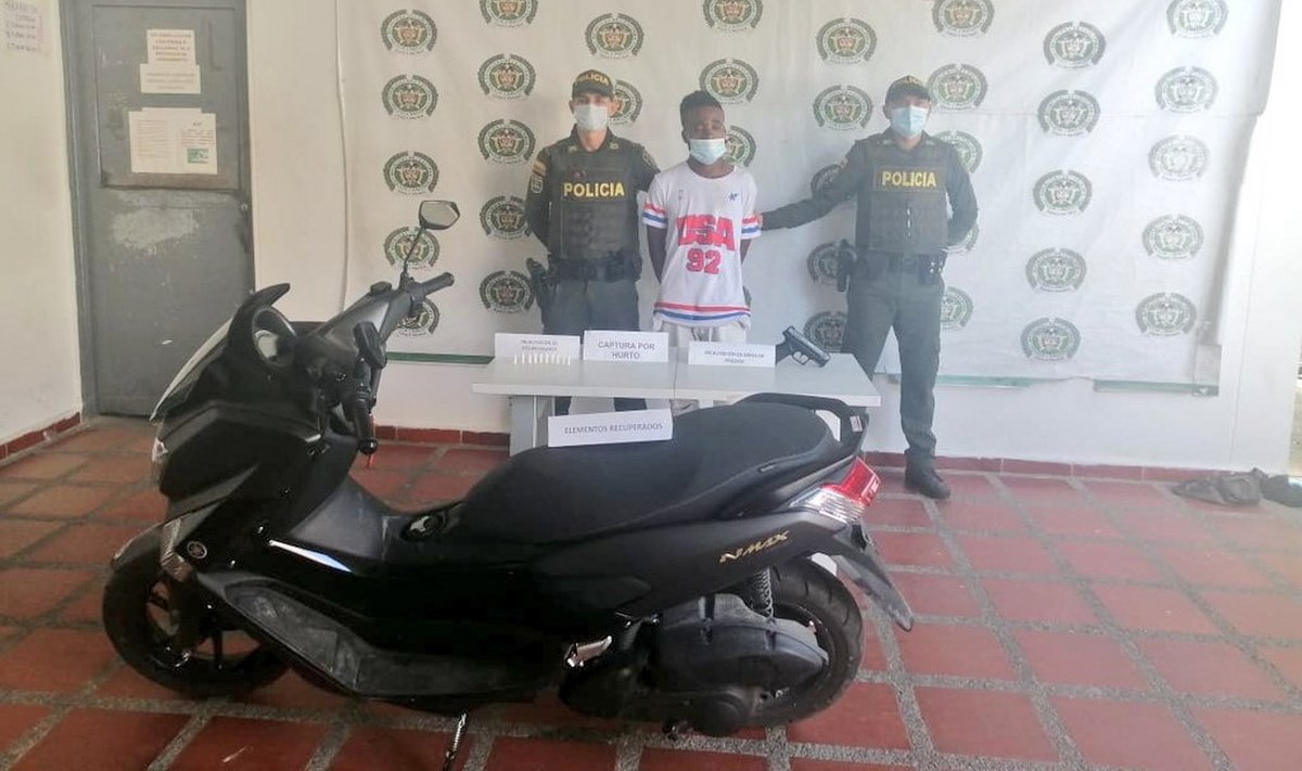Tras una persecución, capturaron a un sujeto que robó una moto con pistola 1 moto hurtada quibdo