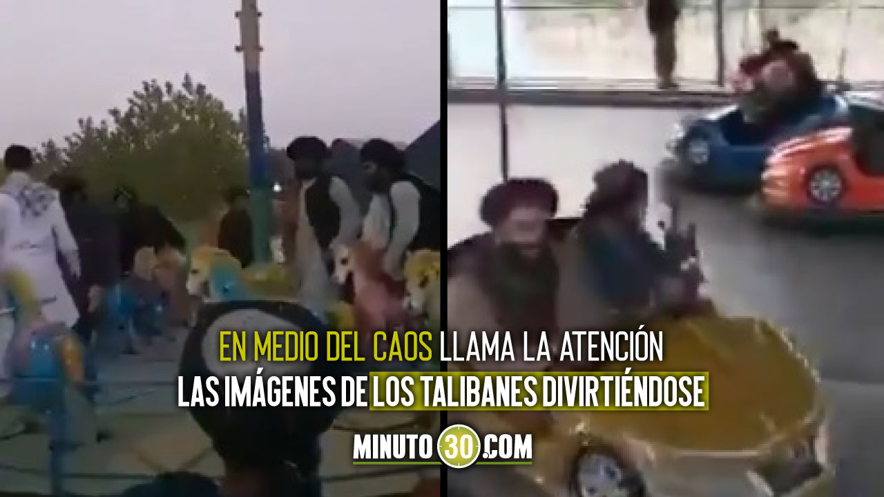 [Video] Con fusil en mano los talibanes se divierten en "carritos chocones"