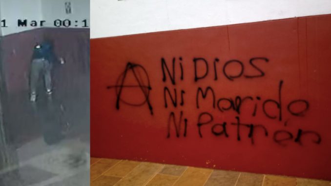 Indignación en La Unión porque 'grafitearon' la Iglesia principal Indignación en La Unión porque 'grafitearon' la Iglesia principal