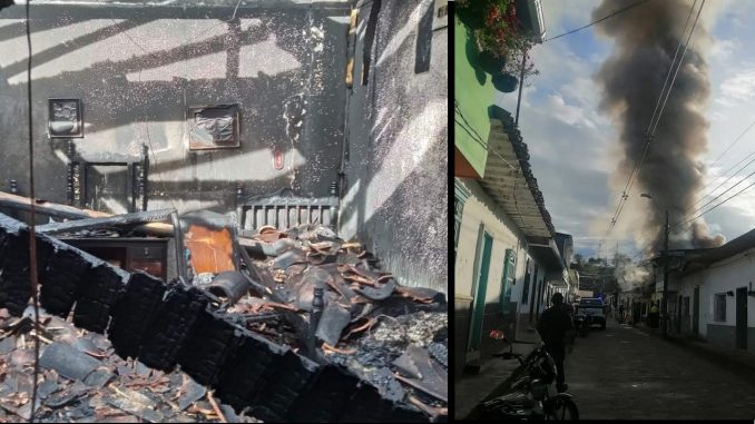 Dos casas consumidas por un voraz incendio en Santo Domingo Dos casas consumidas por un voraz incendio en Santo Domingo