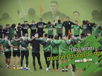 Jugadores de Atlético Nacional celebran el hecho de poder contar con los refuerzos 1 Jugadores de Atletico Nacional celebran el hecho de poder contar con los refuerzos