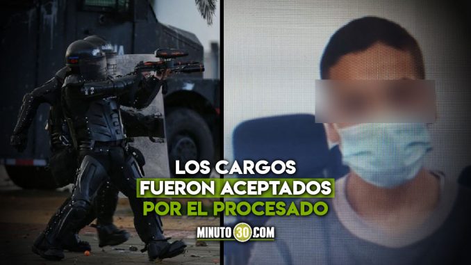 Por-tentativa-de-homicidio-procesaron-a-joven-que-le-lanzo-una-bomba-molotov-a-un-uniformado-del-ESMAD ESMAD