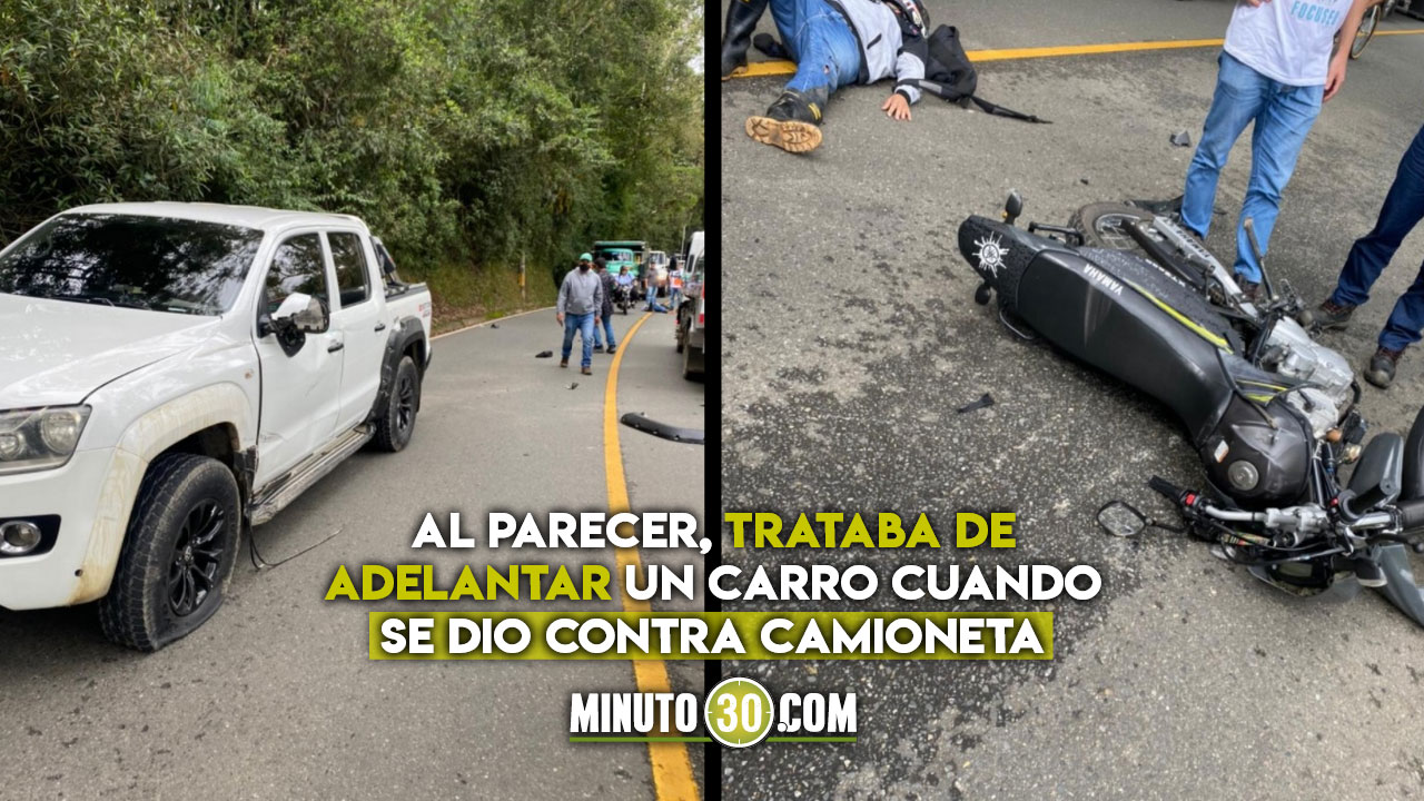 Accidente en la vía La Ceja-La Unión dejó un motociclista lesionado