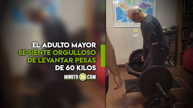 Tras-ganarle-la-batalla-al-Covid-celebro-sus-93-anos-levantando-pesas adulto mayor