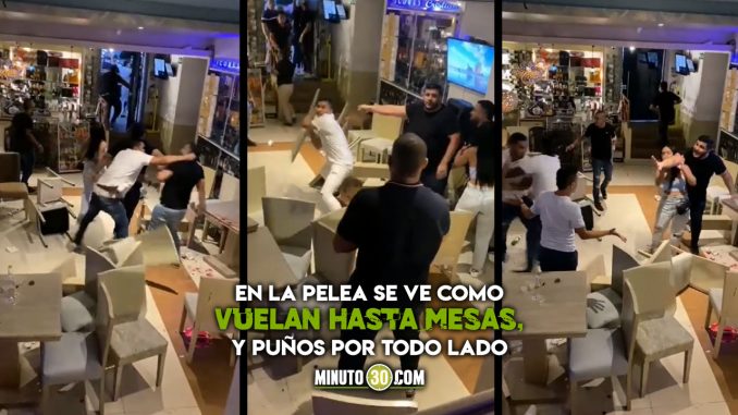 Tremenda-munequera-se-armo-en-Barranquilla-volaron-sillas-y-mesas-en-un-bar Barranquilla