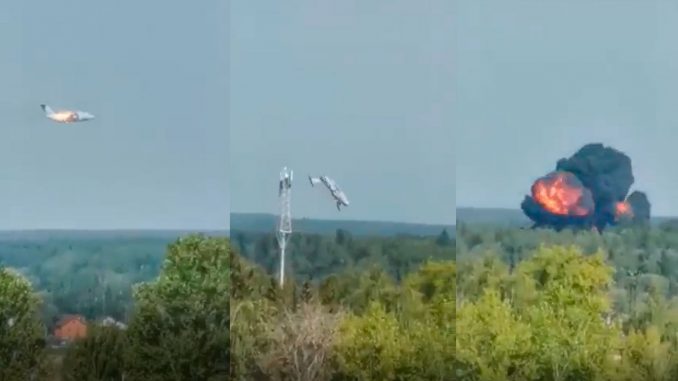 Video-Que-impresion-El-momento-exacto-en-el-que-un-avion-se-estrello-y-exploto-en-Moscu Avión