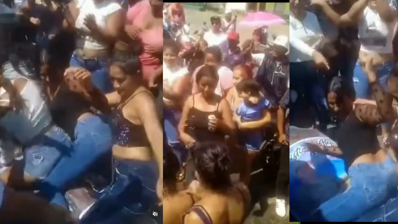 [Video] ¡Muy animadas! Bailaron encima del ataúd de un presunto delincuente