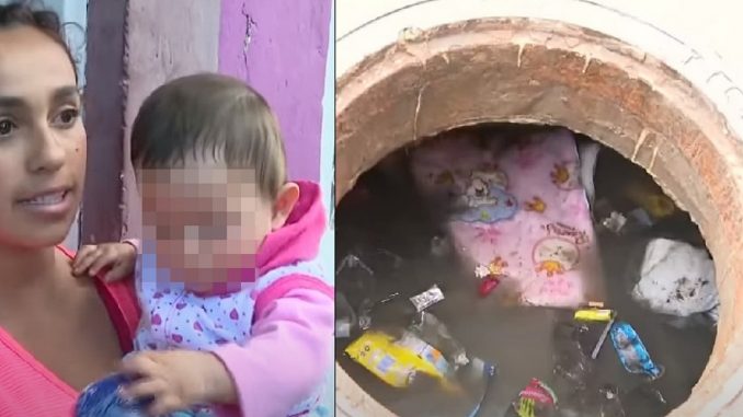 Bebé cayó a alcantarilla a la que le robaron la tapa Bebé cayó a alcantarilla a la que le robaron la tapa