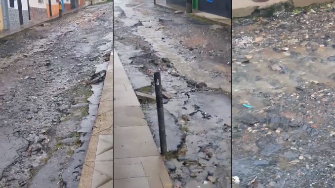 Denuncian mal estado de calle en Sonsón Denuncian mal estado de calle en Sonsón