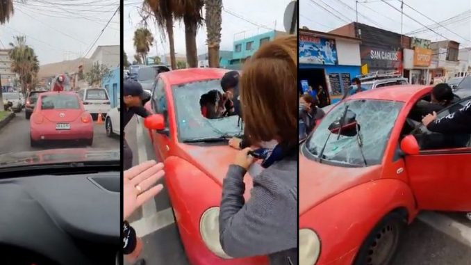 carro pelea calle chile