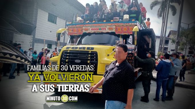 Las últimas familias desplazadas en Ituango decidieron retornar a sus hogares Las últimas familias desplazadas en Ituango decidieron retornar a sus hogares