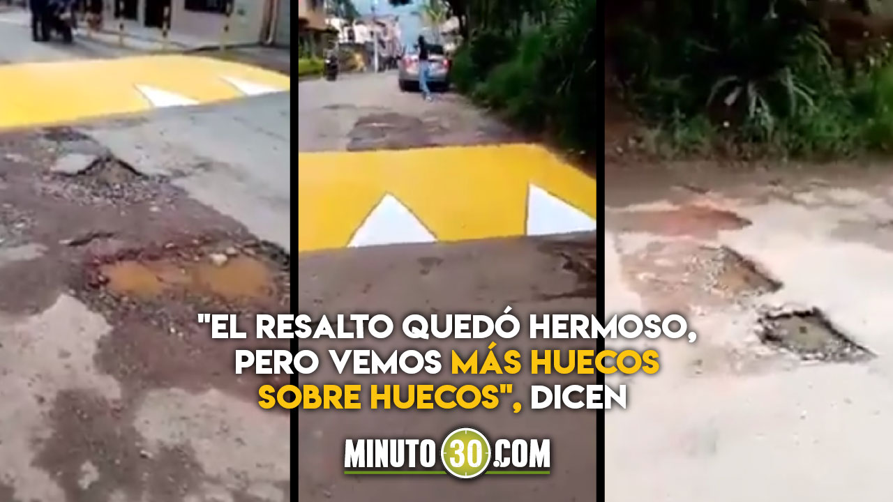 denuncian mal estado de calle en Bello