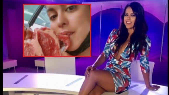presentadora periodista carne cruda