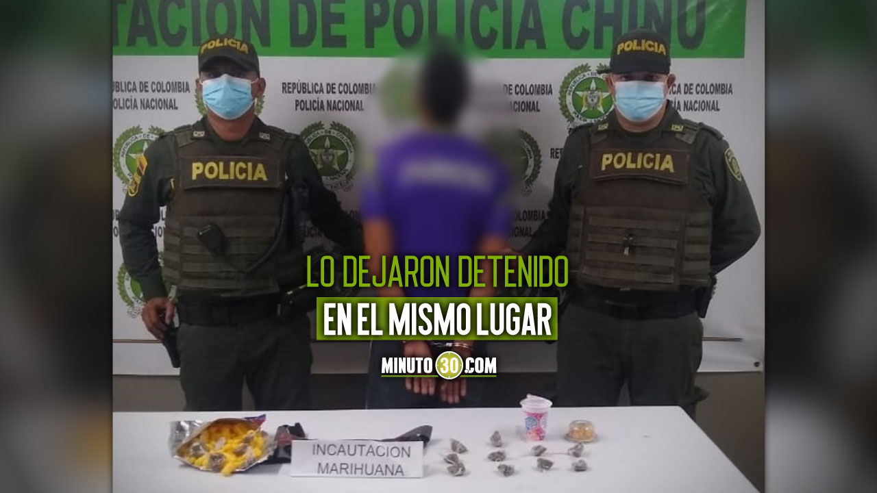 Pretendía ingresar marihuana a detenidos en unas bolsas de mecato